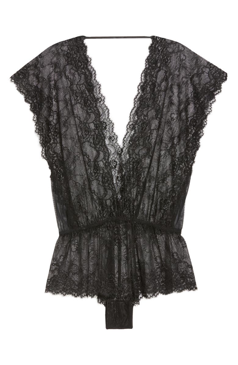 Coquette Lace Romper, Alternate, color, Black
