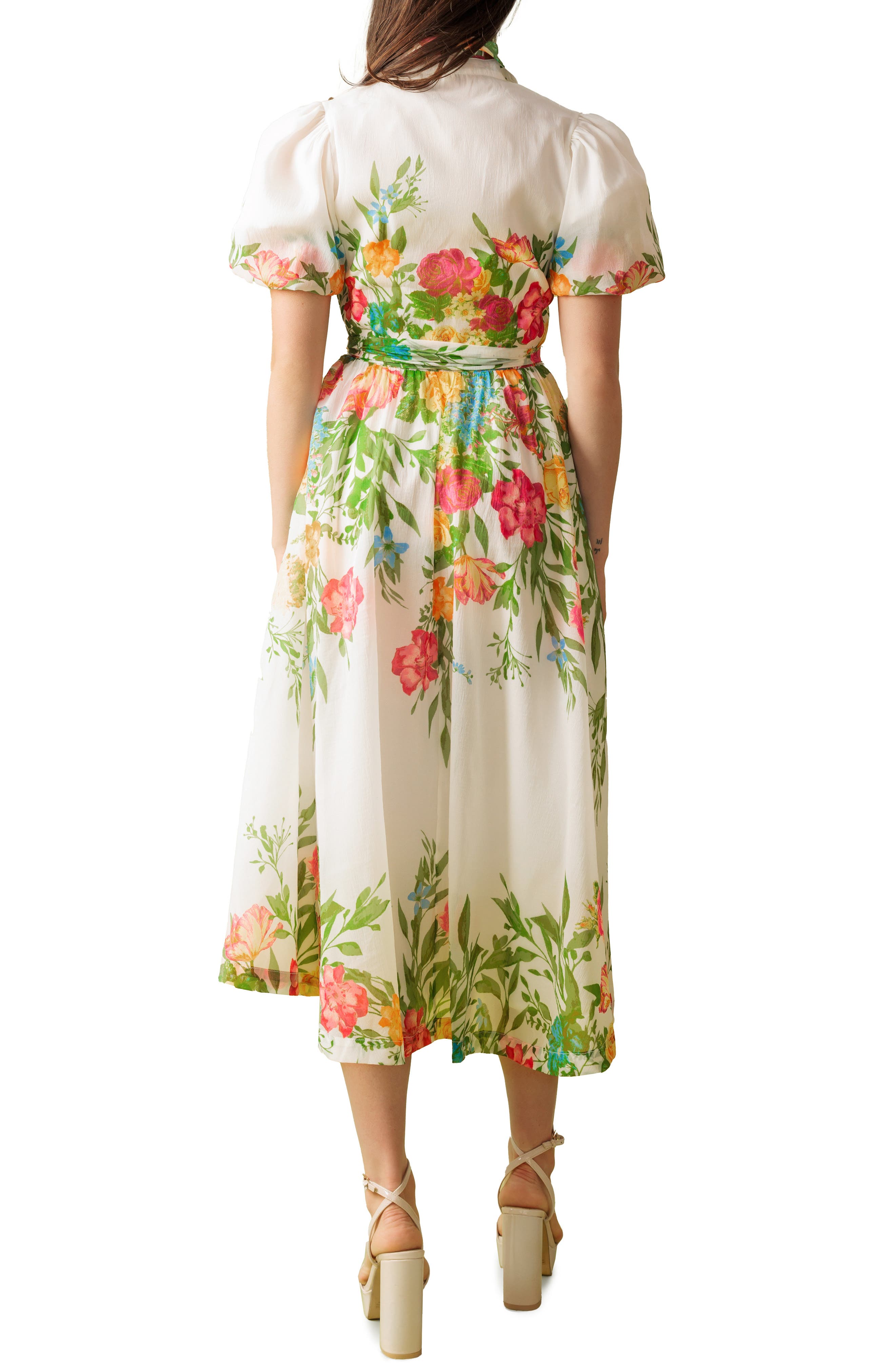 Floral Short Sleeve Midi Shirtdress - image 2