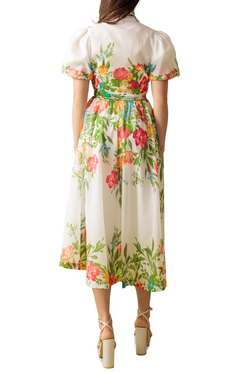 FLYING TOMATO Floral Short Sleeve Midi Shirtdress, Alternate, color, 