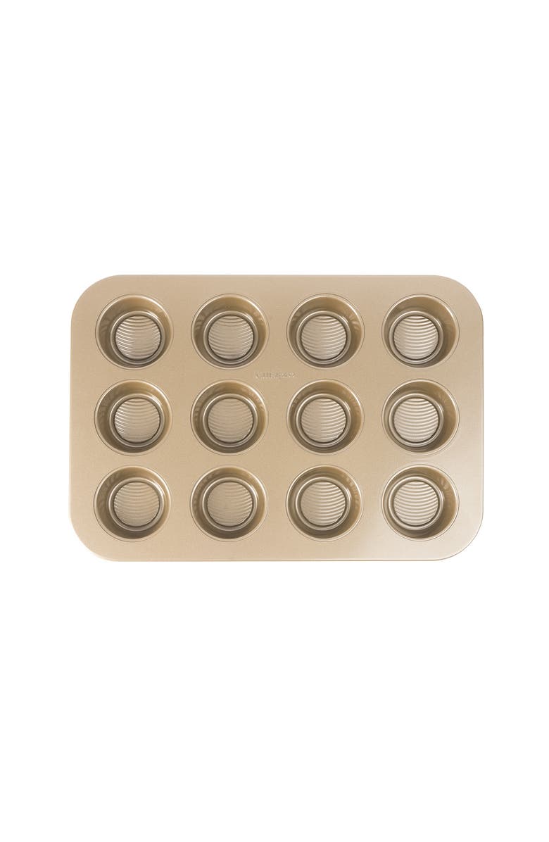 CUISIPRO 12-Cup Steel Nonstick Muffin Baking Pan, Main, color, Brown