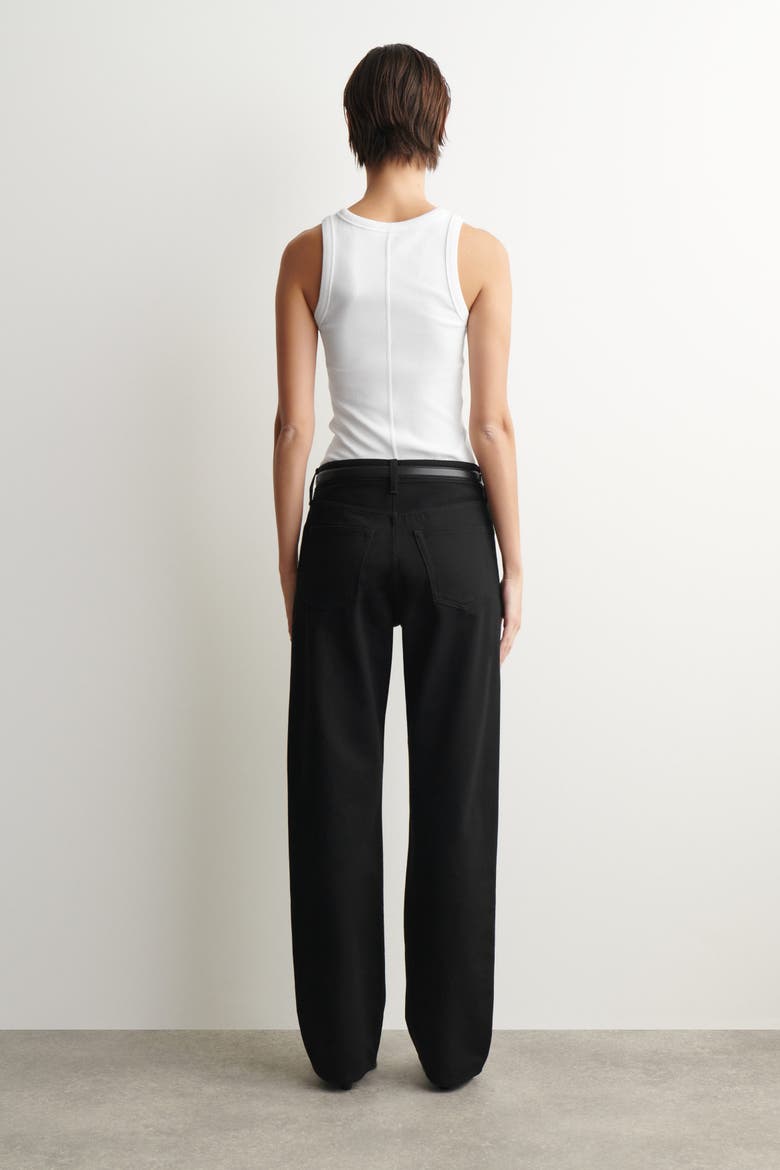 Chord Straight-Leg Jeans, Alternate, color, BLACK