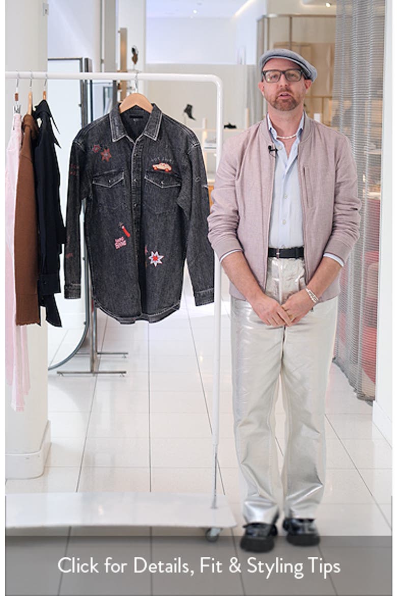 The Exes & Ohs Embroidered Denim Western Shirt (Women) | Nordstrom