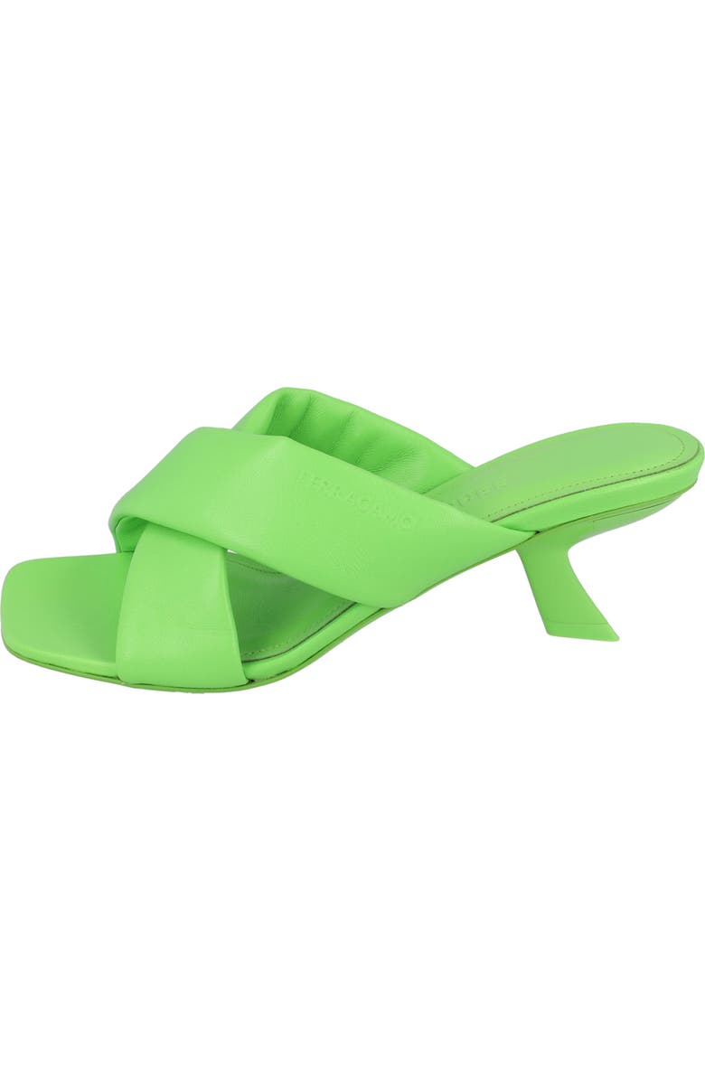 FERRAGAMO Crossover Slide Sandal, Alternate, color, Green