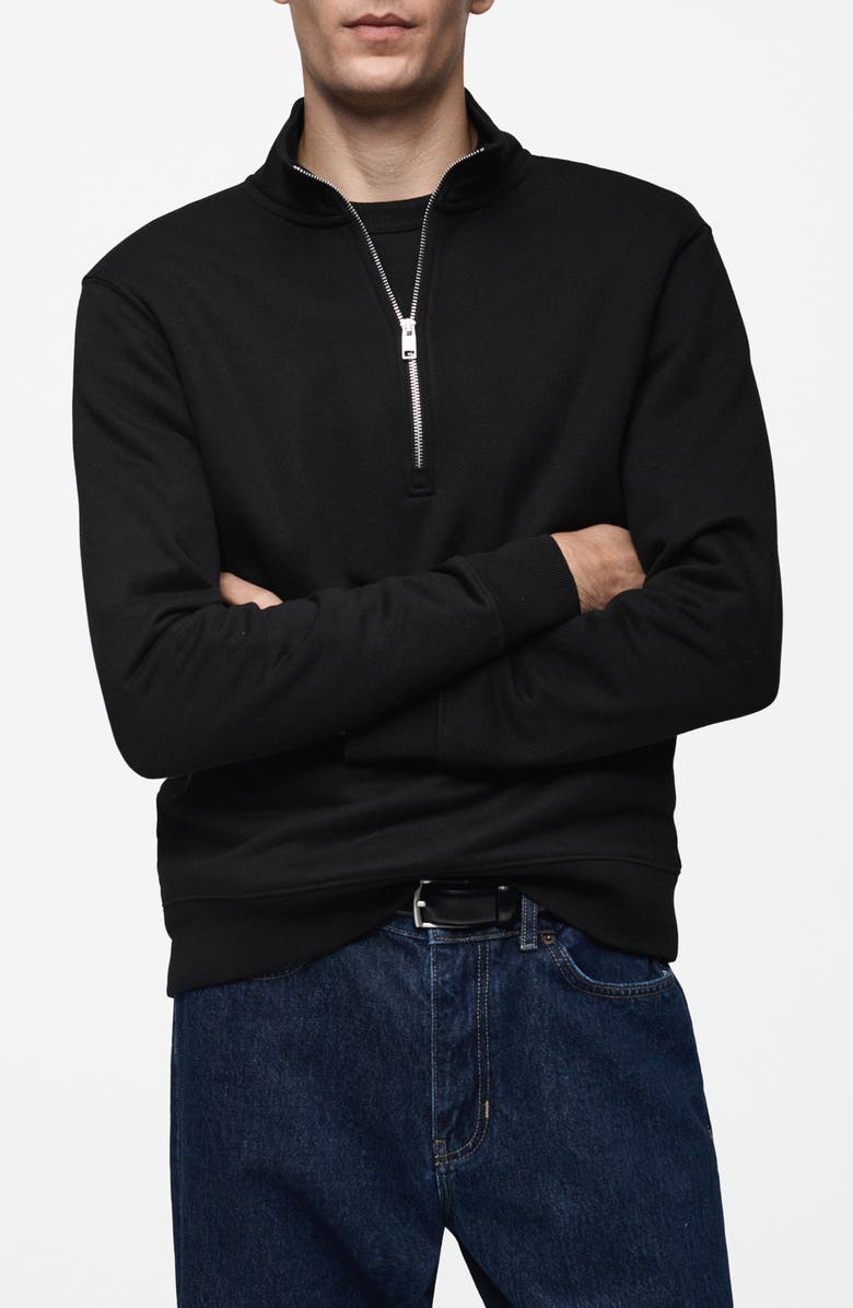 MANGO Half Zip Pullover, Main, color, 