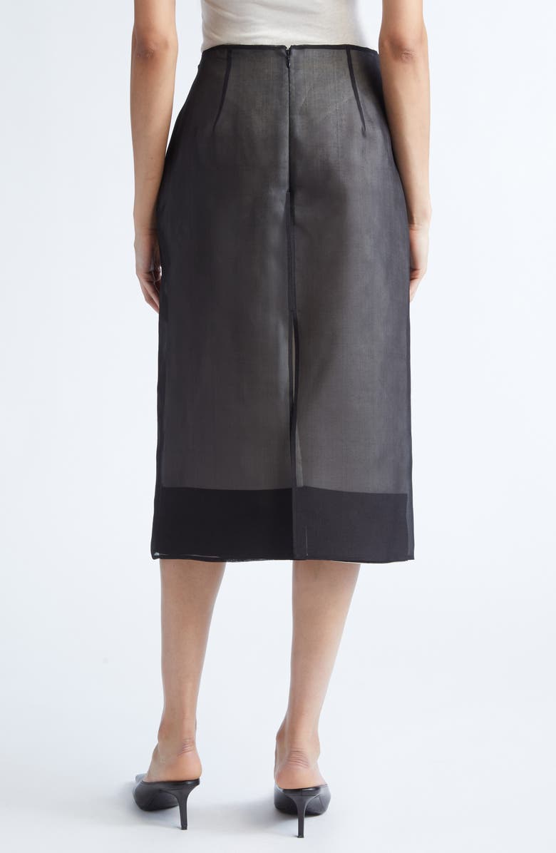 GIA STUDIOS Lucienne Silk Midi Skirt, Alternate, color, Black/ Cream