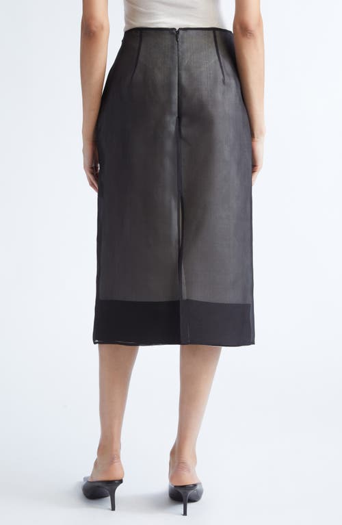 Gia Studios Lucienne Silk Midi Skirt In Black