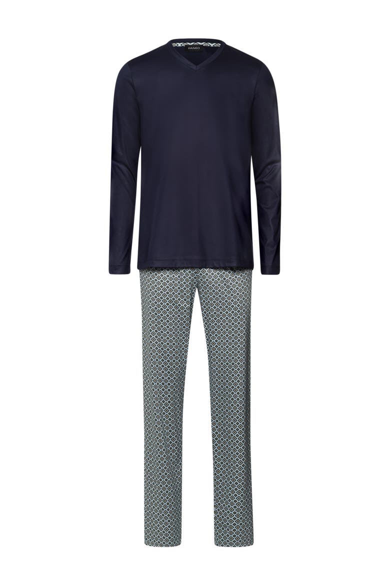 Night And Day Long Sleeve V-Neck Pajama Set, Main, color, Grey Gems Print