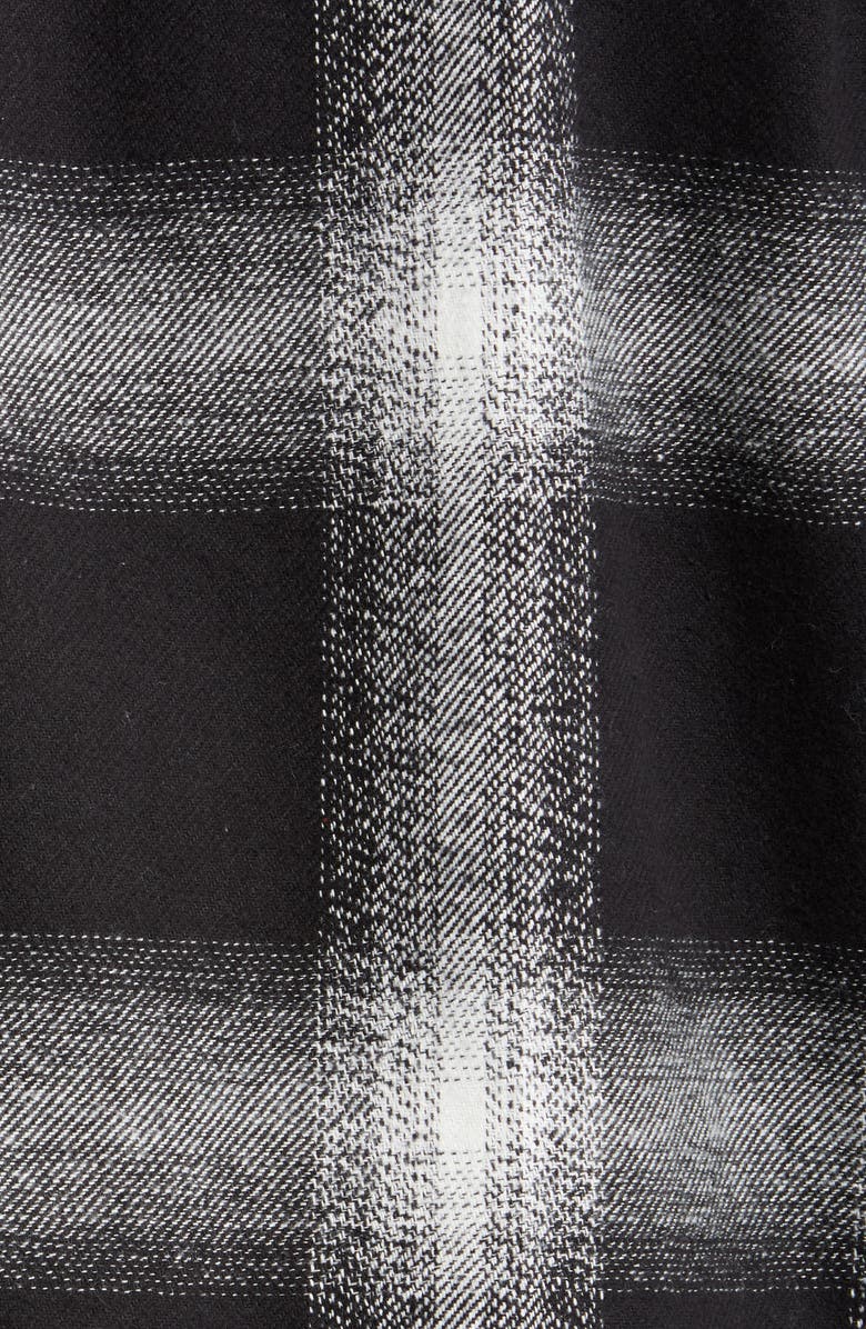 Saturdays NYC Ryan Plaid Flannel Zip Front Shirt Jacket, Alternate, color, Black