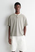 COS Striped Cotton Henley T-shirt