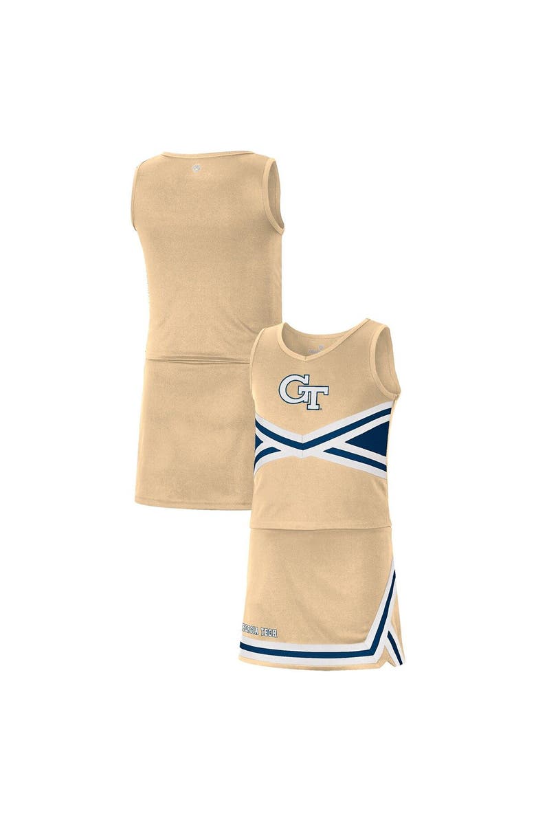 COLOSSEUM Girls Youth Colosseum Gold Georgia Tech Yellow Jackets Carousel Cheerleader Set, Main, color, 