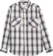 925 Originals Oversize Coastal Plaid Button-Up Flannel Shirt