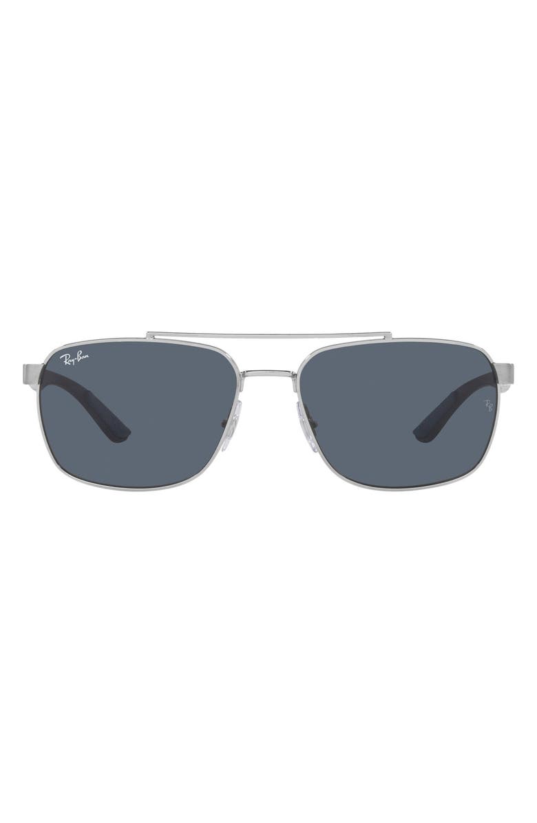 Ray-Ban 59mm Aviator Sunglasses, Main, color, Silver