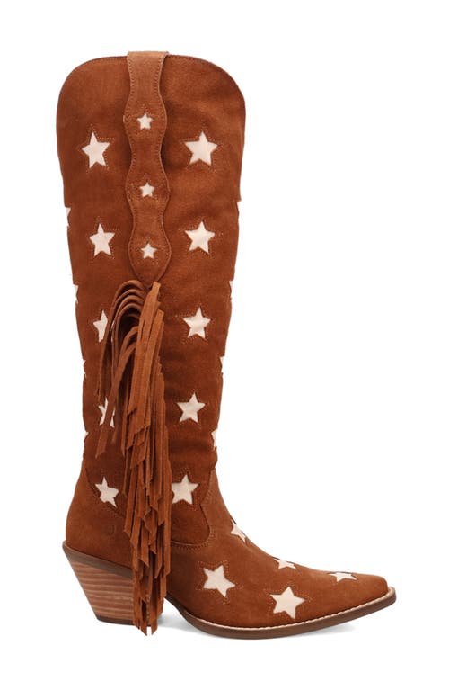 Dingo Super Star Knee High Western Boot In Camel