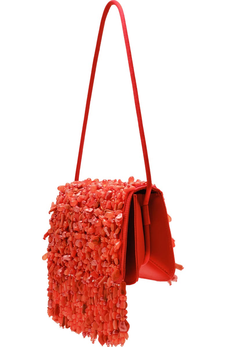 Cult Gaia Idalia Embellished Satin Shoulder Bag, Alternate, color, Canyon