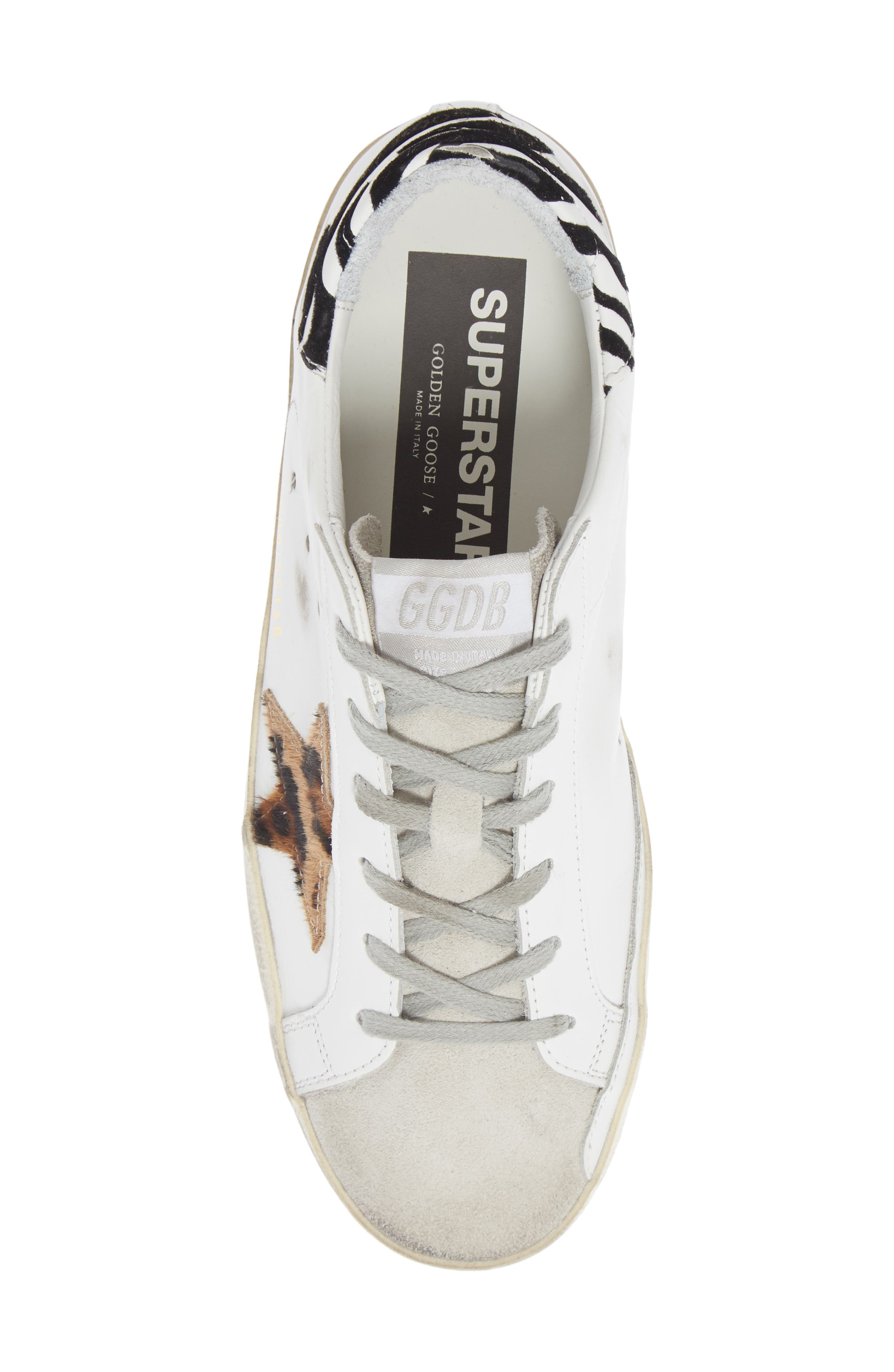 Golden Goose Superstar Genuine Calf Hair Animal Print Sneaker, Alternate, color, 
