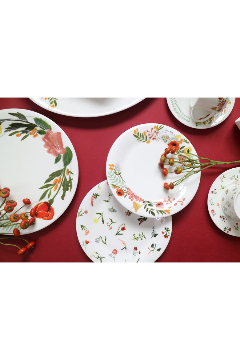 Language of Flowers Set of Two Salad Plates, Alternate, color, Multi