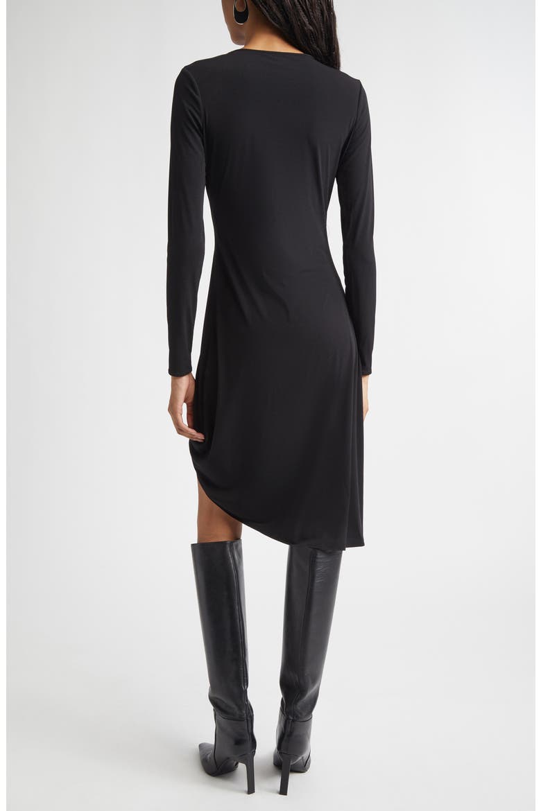 Suspended Long Sleeve Jersey Dress, Alternate, color, BLACK