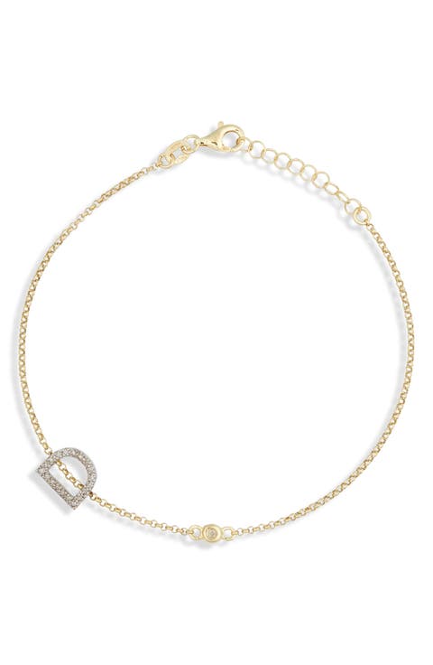 Diamond Initial Bezel Bracelet