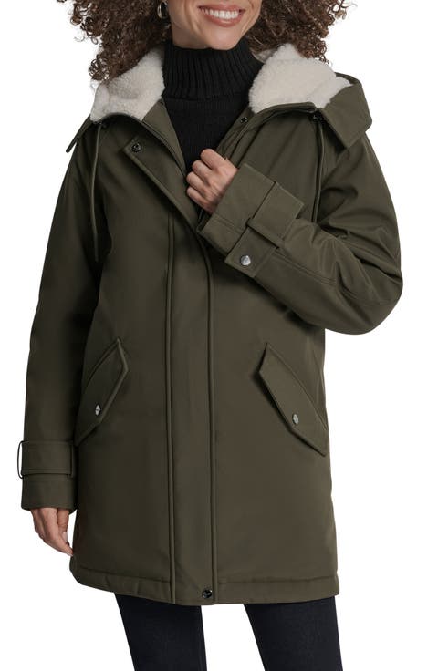 Faux Fur Lined Hooded Softshell Parka