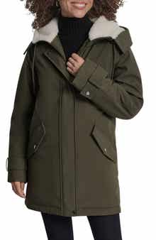 DKNY Faux Fur Lined Hooded Softshell Parka