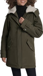 DKNY Faux Fur Lined Hooded Softshell Parka
