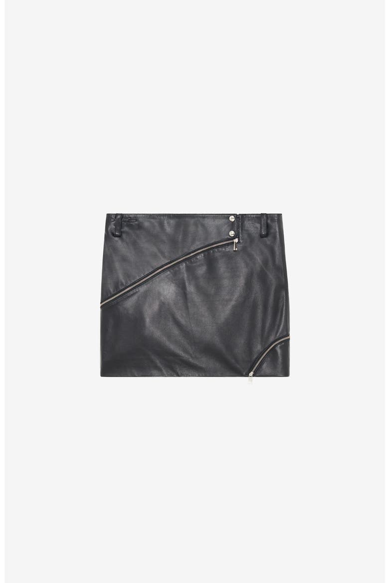 Marinar Leather Skirt, Alternate, color, Black