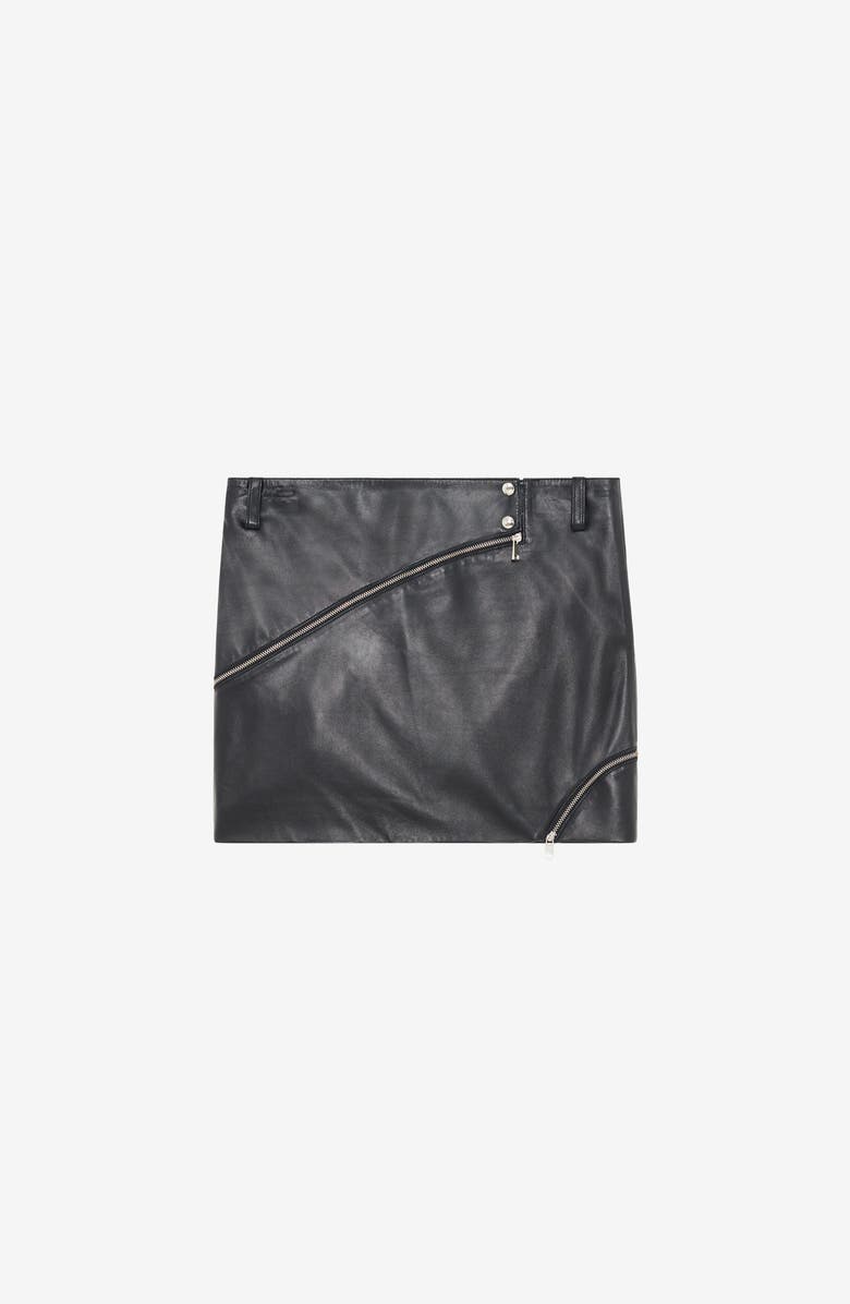 IRO Marinar Leather Skirt, Alternate, color, Black
