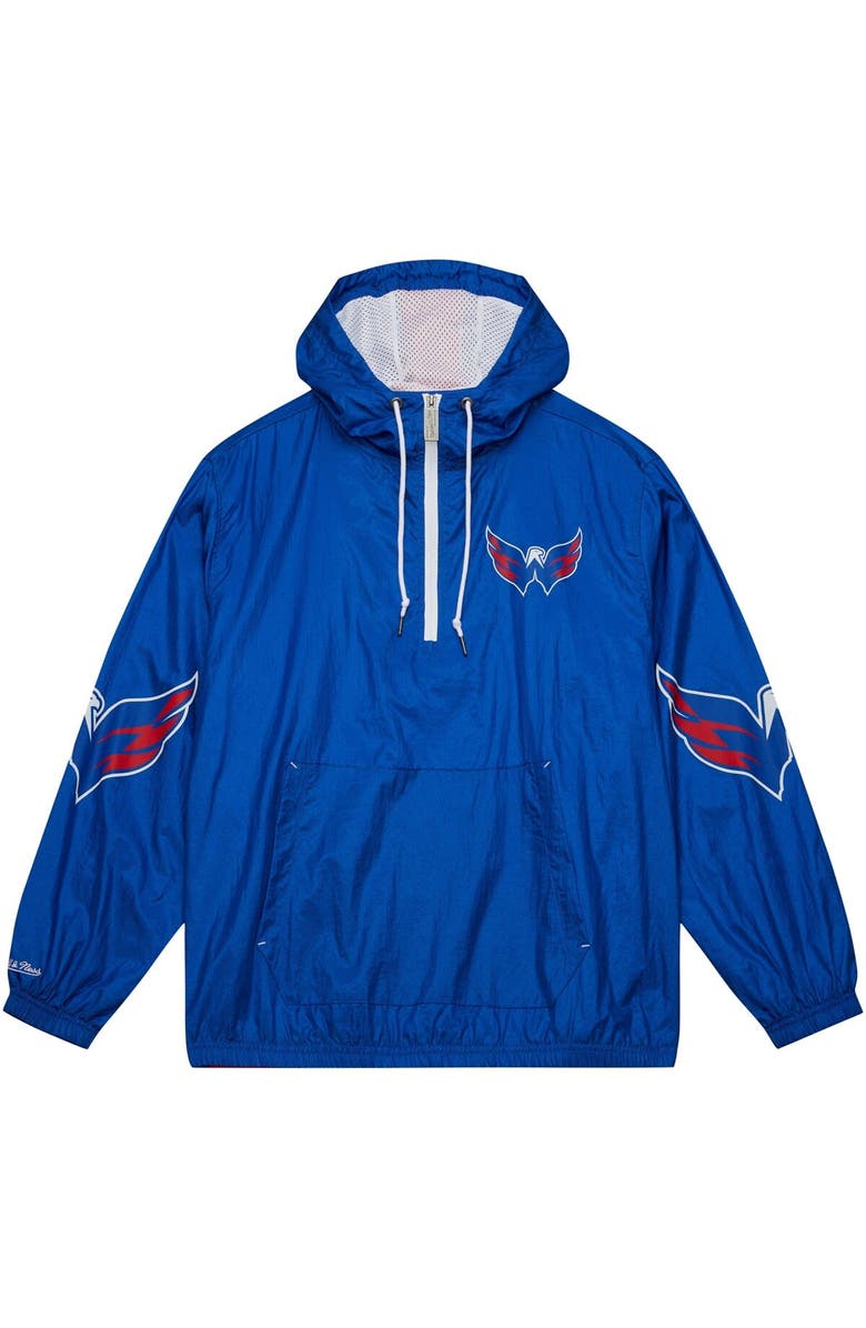 Mitchell & Ness Men's Mitchell & Ness Blue Washington Capitals Team OG 2.0 Anorak Half-Zip Windbreaker Jacket, Alternate, color,