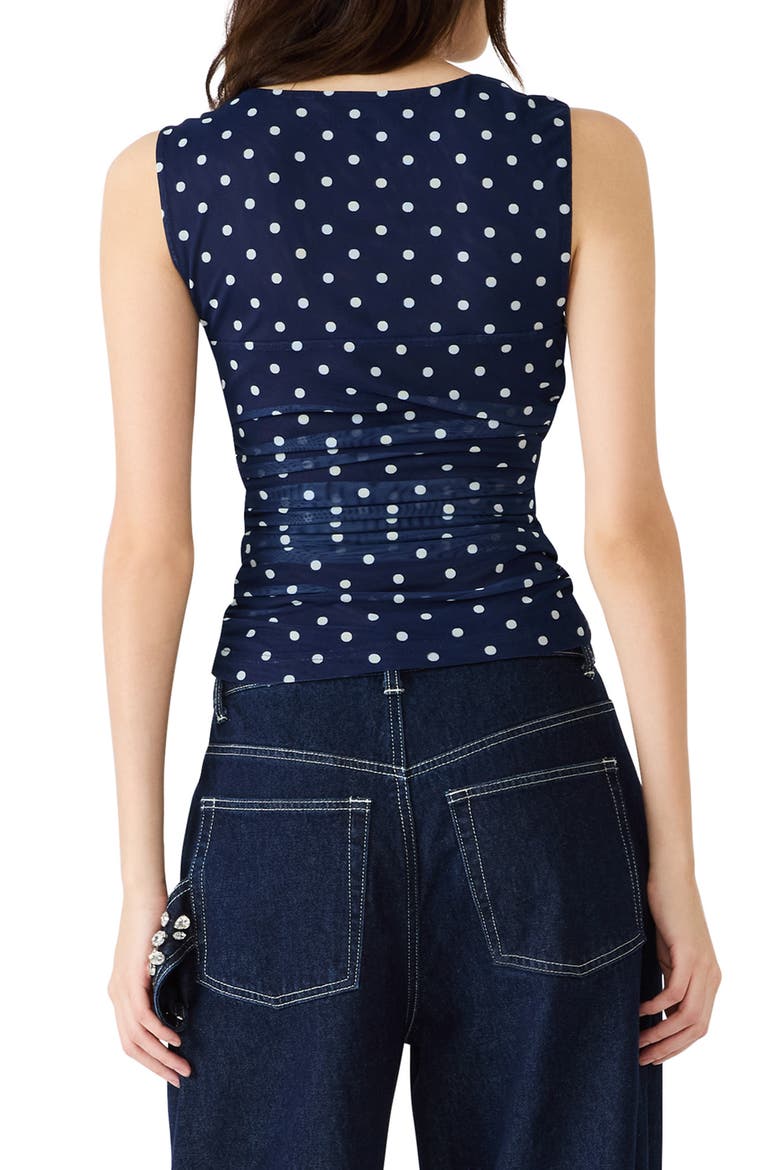 Rorry Polka Dot Mesh Top, Alternate, color, SAILOR BLUE