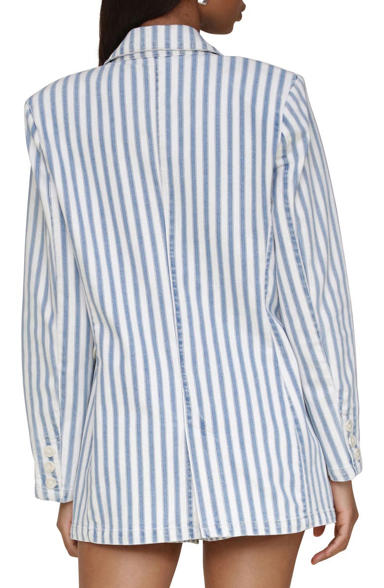 Avec Les Filles Stripe Oversize Blazer, Alternate, color, Medium Blue W/ White Stripe