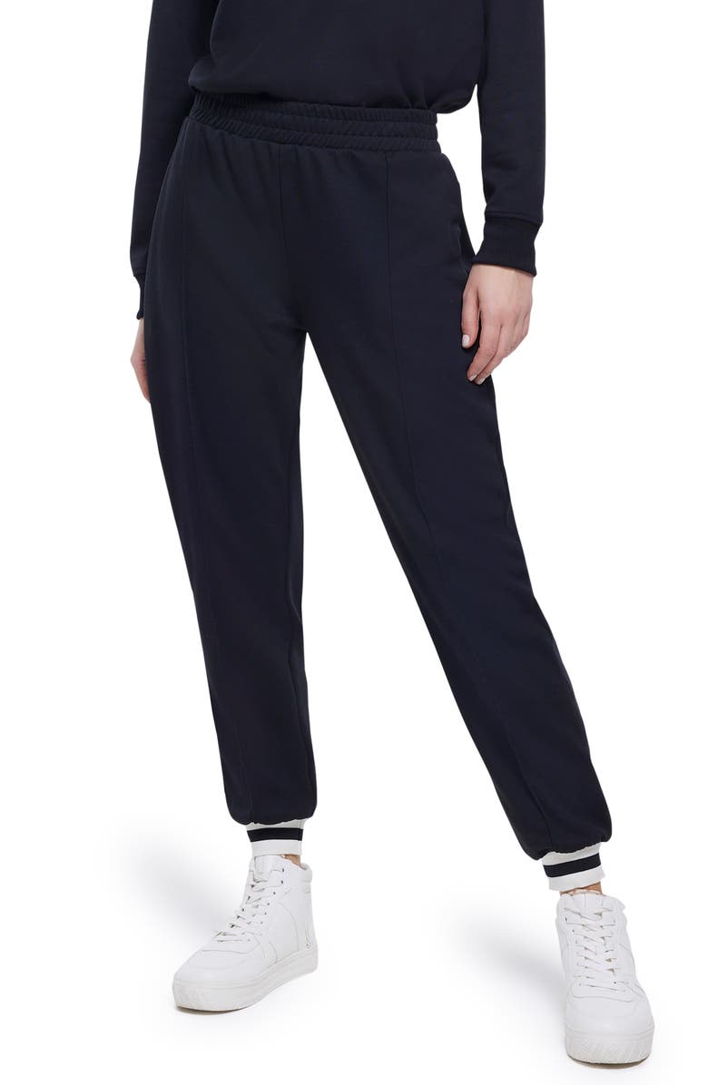 River Island Tipped Cuff Joggers, Main, color, Black