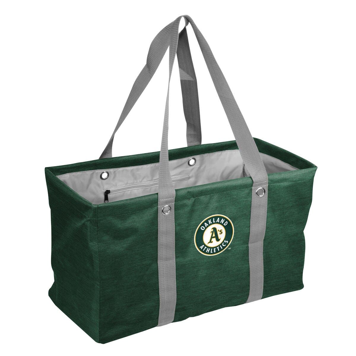 Oakland Athletics Crosshatch Picnic Caddy Tote Bag, Main, color, Hunter Green