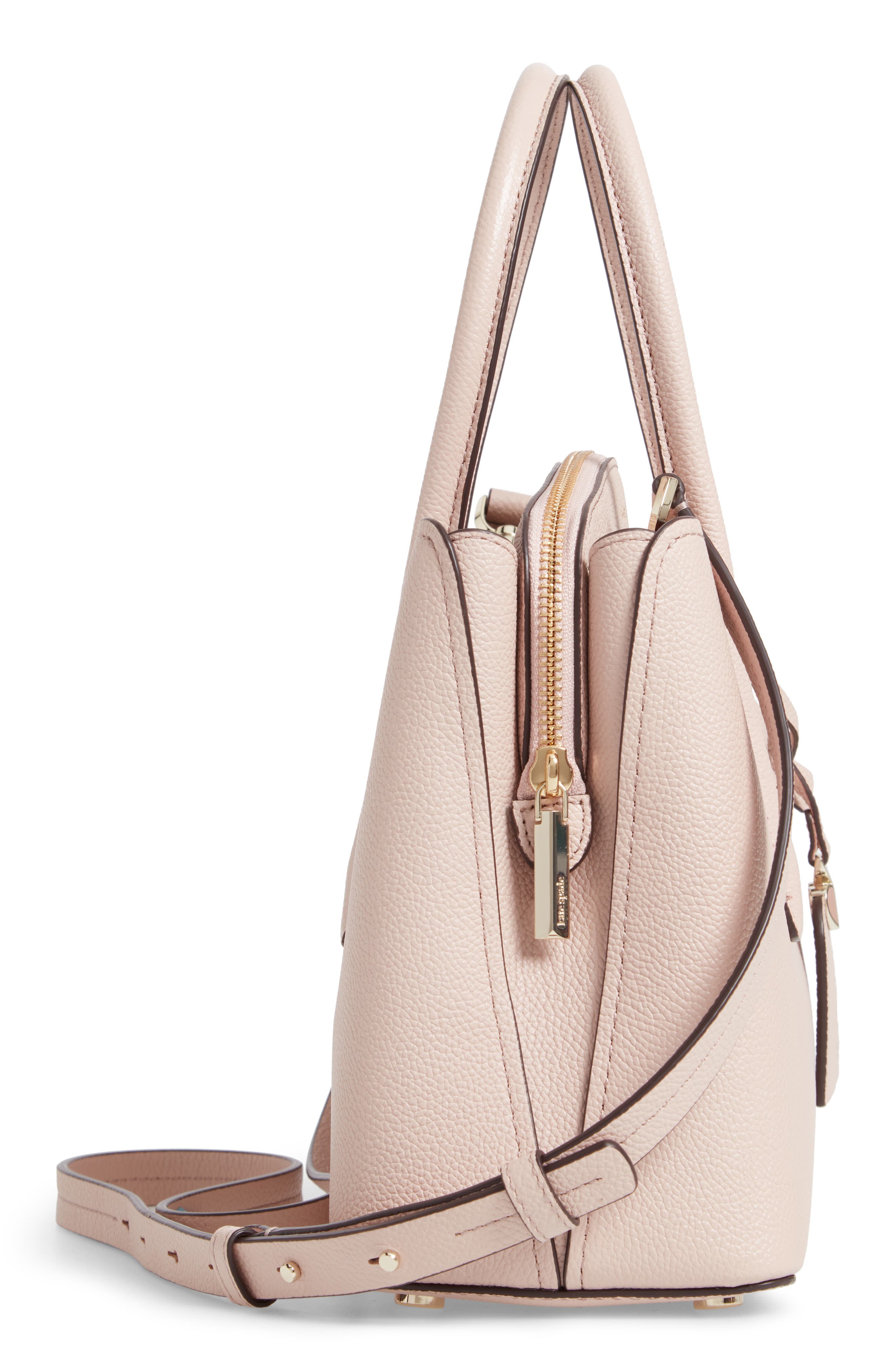 medium margaux leather satchel, Alternate, color, PALE VELLUM