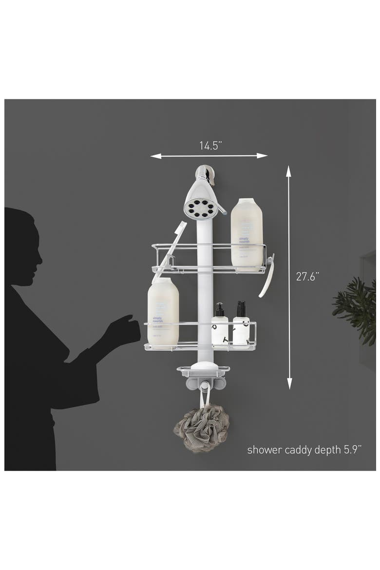 adjustable caddy, stainless steel + anodized aluminum, Alternate, color, BRUSHED