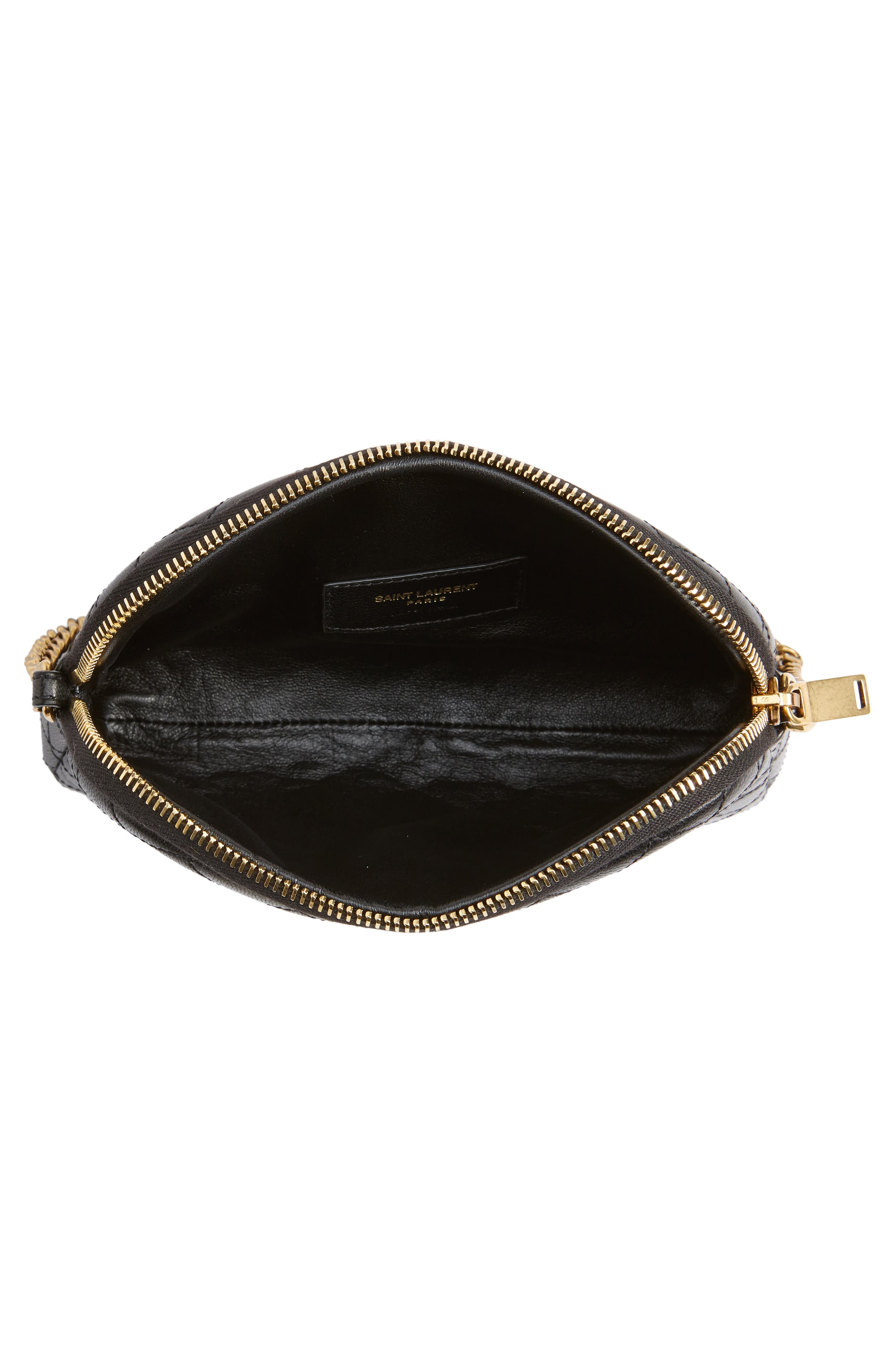 Saint Laurent Gaby Quilted Leather Crossbody Pouch, Alternate, color, 