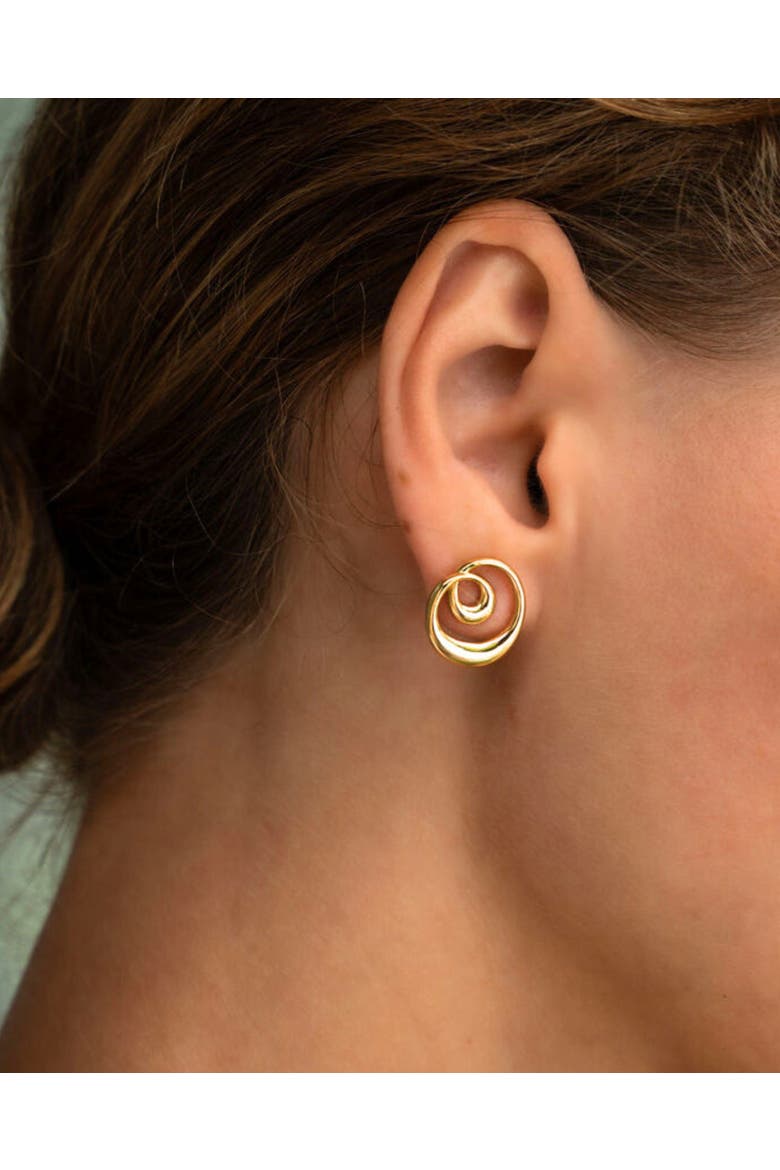 Dalia Twist Stud Earrings, Alternate, color, Brass