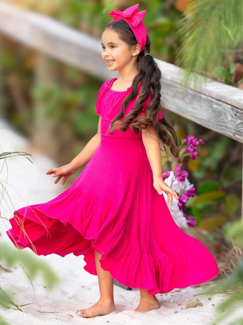 MIA BELLE GIRLS MIA BELLE GIRLS GIRLS BERRY BLISS HI-LO RUFFLE DRESS