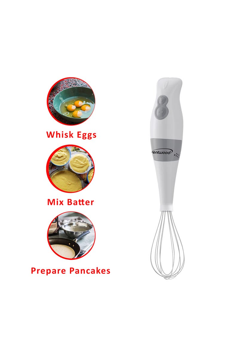 2 Speed Hand Blender with Balloon Whisk, Alternate, color, White