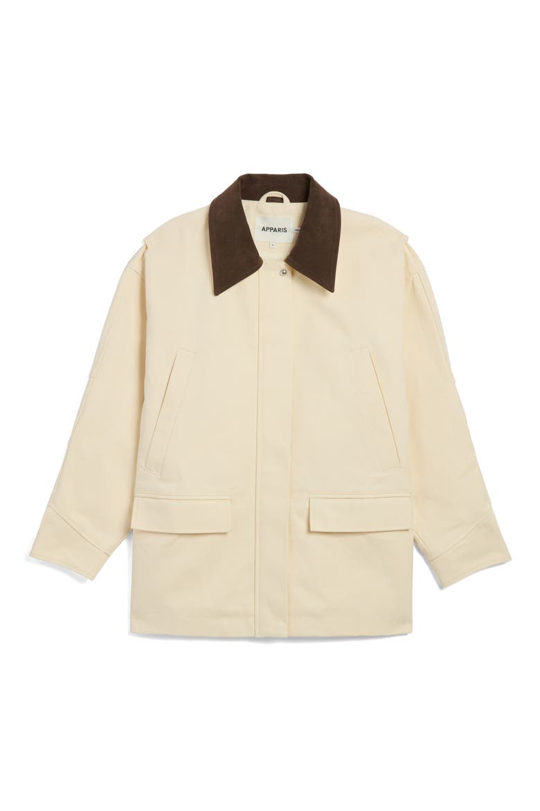 Clive Canvas Workwear Jacket, Alternate, color, OFF WHITE/ DARK BROWN