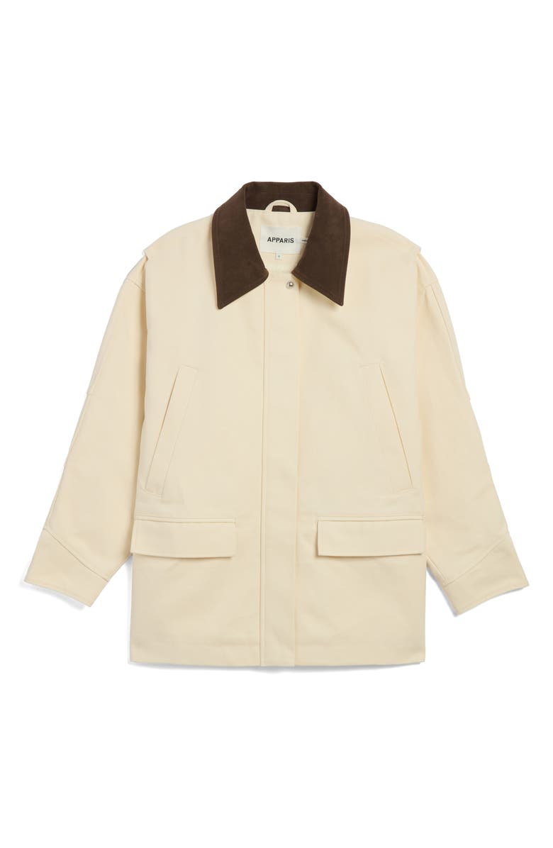 Apparis Clive Canvas Workwear Jacket, Alternate, color, Off White/ Dark Brown