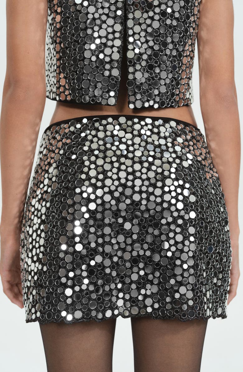 MANGO Sequin Miniskirt, Alternate, color, 
