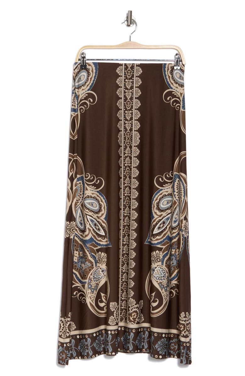 Vince Camuto Ornate Peacock Print A-Line Maxi Skirt, Alternate, color,