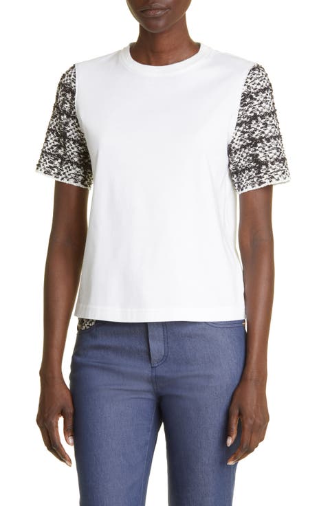 Mixed Media Cotton Jersey T-Shirt