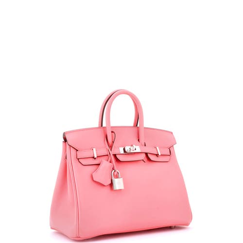 Pre-owned Hermes  Hermes Birkin Handbag Pink Swift With Palladium Hardware 25 In Pink