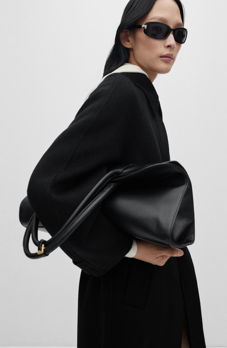 MANGO Belted Wool Blend Coat, Alternate, color,