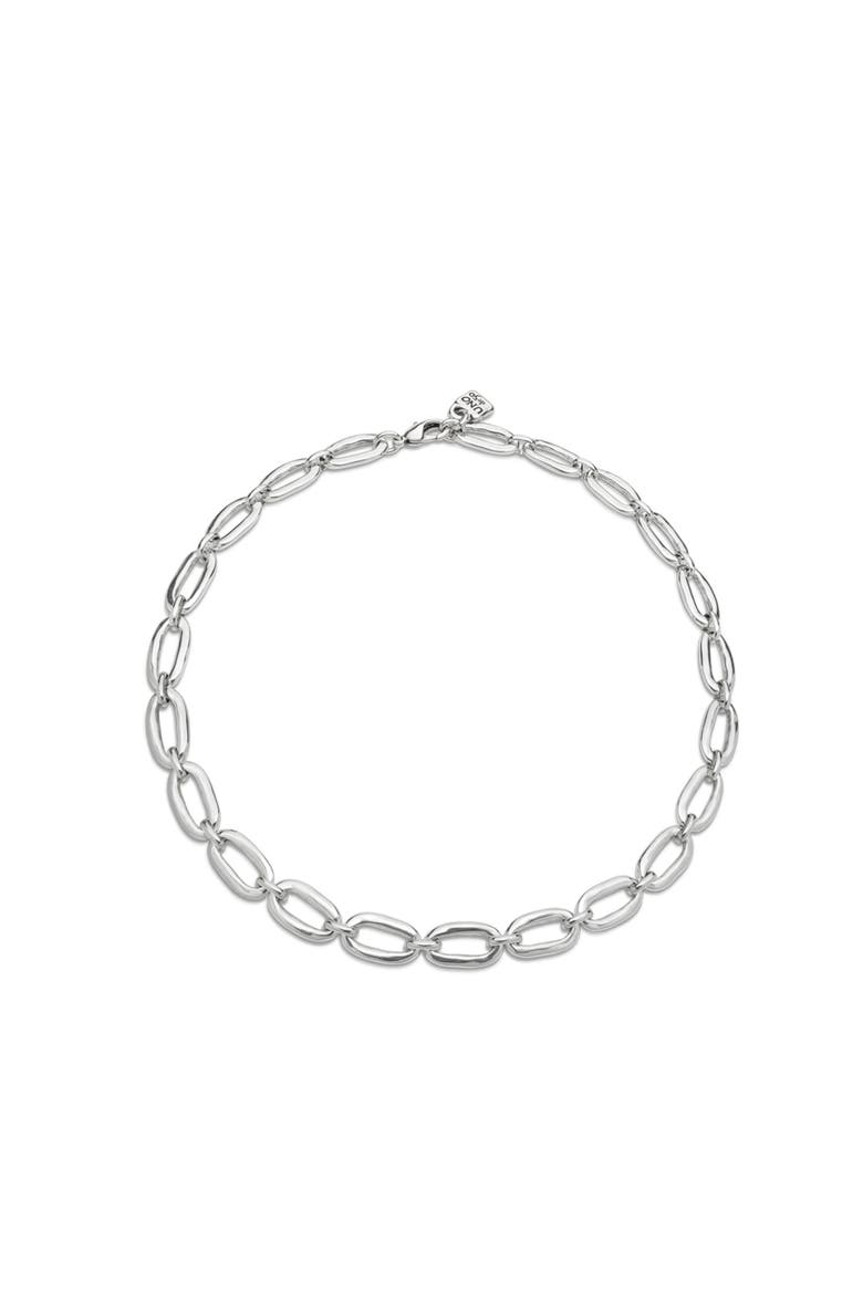 Sterling Silver Plated Link Necklace, Alternate, color, Silver