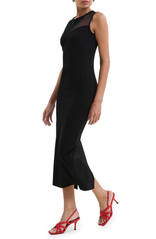 Marcella Bryant Sheer Accent Sleeveless Midi Dress