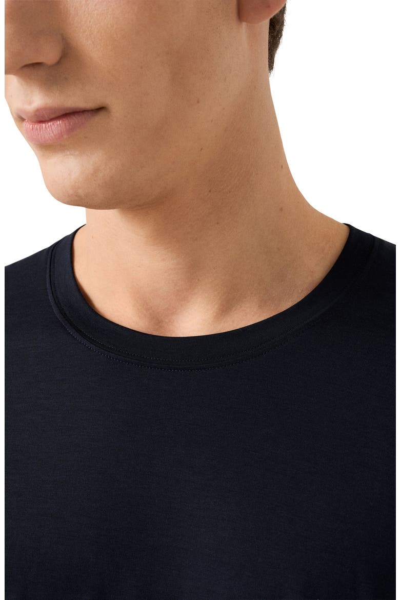 Silk & Cotton T-Shirt, Alternate, color, NAVY BLUE
