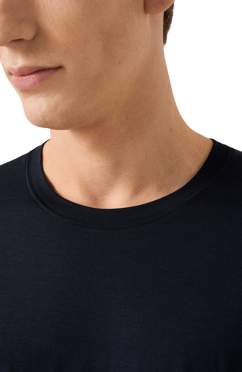 Eton Silk & Cotton T-Shirt, Alternate, color, Navy Blue