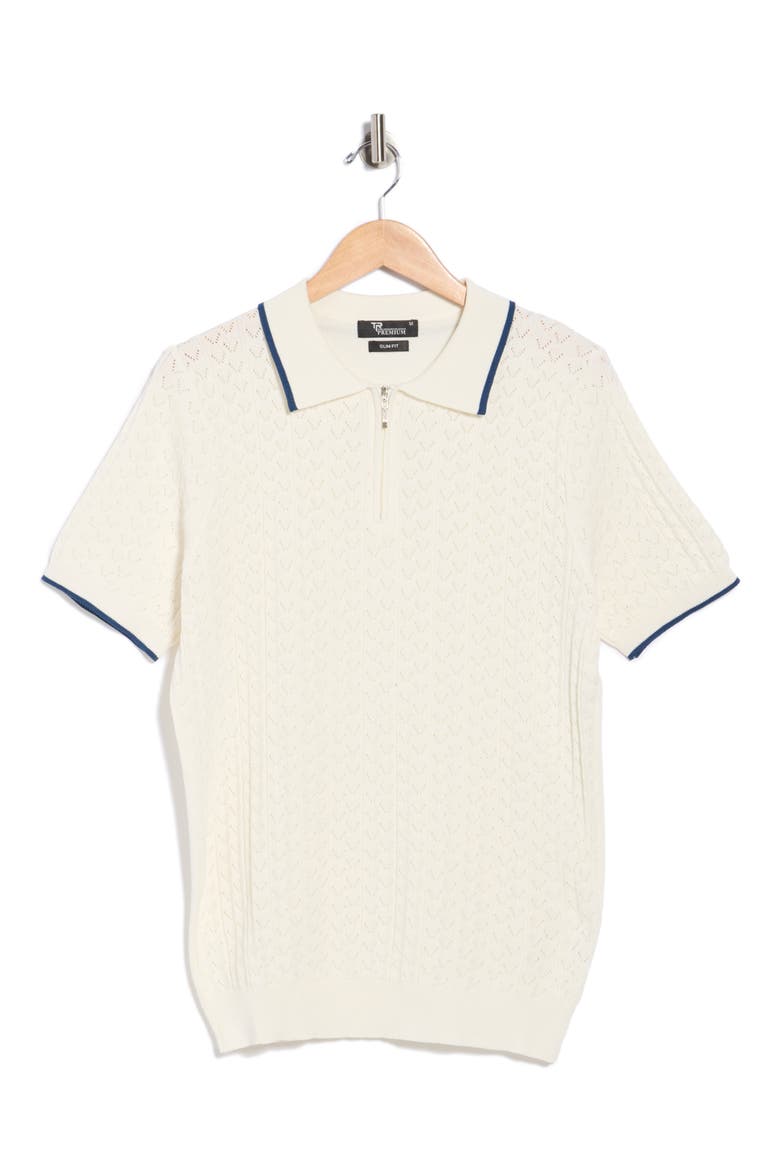 Slim Fit Polo Sweater, Alternate, color, CREAM